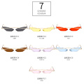 Frameless Ocean color triangle  2020 new arrivals unique fashion shades custom designer luxury metal sunglasses women 72029